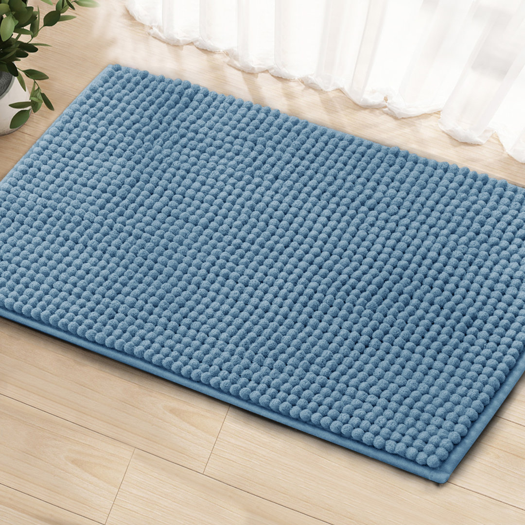 Azriah Luxury Chenille Super Soft Absorbent Polyester Rectangle Non-Slip Bath Rug